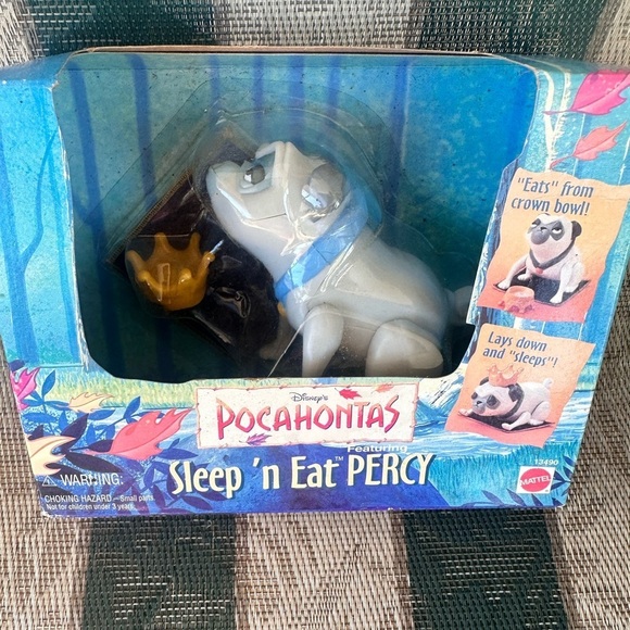 Disney Other - Disney Pocahontas Sleep N Eat Percy Pet- Gray and Gold Vintage